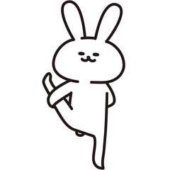 色加工ok うさぎ素材No.65 ヨガ_極楽島