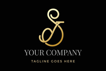 Initial Letter SJ JS or SY YS Logo Design Vector