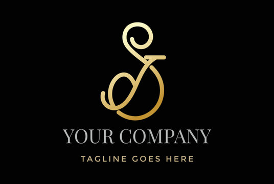 Initial Letter SJ JS or SY YS Logo Design Vector