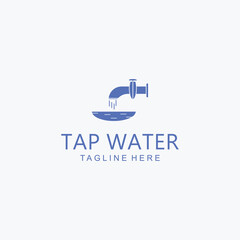 Tap water logo design icon tamplate