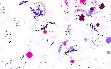 Light Purple vector doodle layout with flowers, roses.