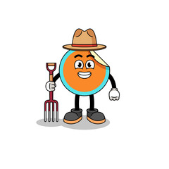 Cartoon mascot of sticker farmer