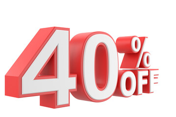 3D forty percent off. 40% off. 40% sale.