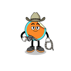 Character mascot of sticker as a cowboy