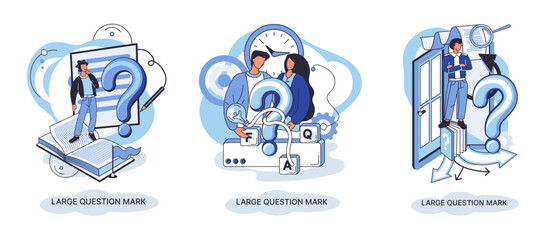 Fototapeta premium Ladge question mark metaphor. Problem and solution concept, question mark. Ask questions and receive answers. Online support center. Solving complex issues, why sign forum. FAQ frequently asked help