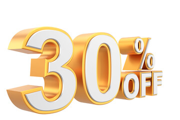 3D thirty percent off. 30% off. 30% sale.