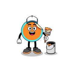 Character mascot of sticker as a painter