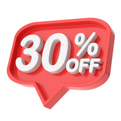 3D thirty percent off. 30% off. 30% sale.