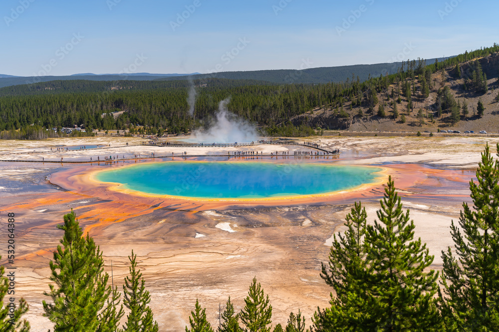 Sticker Grand Prismatic Spring in Yellowstone National Park. 