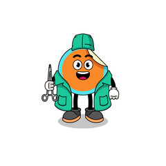 Illustration of sticker mascot as a surgeon