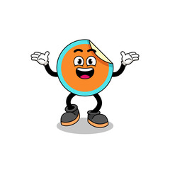 sticker cartoon searching with happy gesture