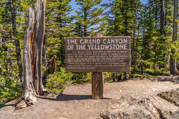 Close up of informative sign, Grand Canyon of the Yellowstone.