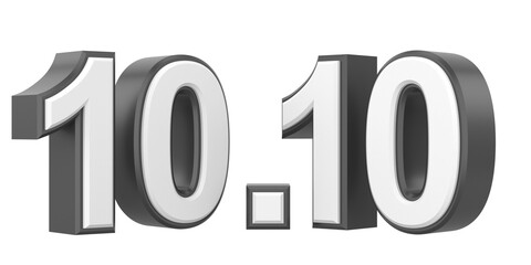 10.10 sale. October sale. 3D illustration.