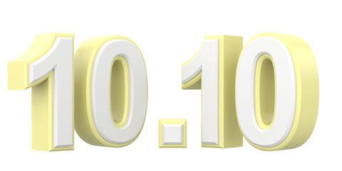 10.10 sale. October sale. 3D illustration.