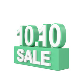 10.10 sale. October sale. 3D illustration.
