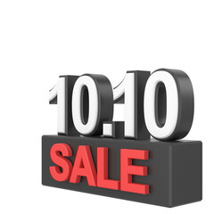 10.10 sale. October sale. 3D illustration.