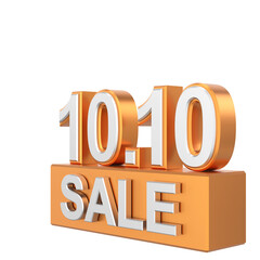 10.10 sale. October sale. 3D illustration.