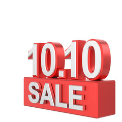 10.10 sale. October sale. 3D illustration.