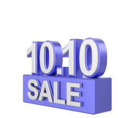 10.10 sale. October sale. 3D illustration.