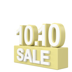 10.10 sale. October sale. 3D illustration.