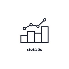 Vector sign of statistic symbol is isolated on a white background. icon color editable.