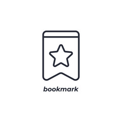 Vector sign of bookmark symbol is isolated on a white background. icon color editable.
