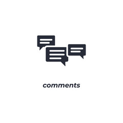 Vector sign of comments symbol is isolated on a white background. icon color editable.