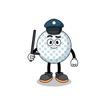 recommend clip art: Cartoon Illustration of golf ball police