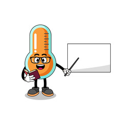 Mascot cartoon of thermometer teacher
