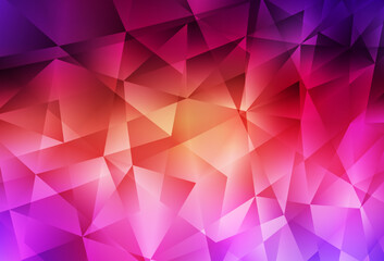 Light Pink, Yellow vector abstract polygonal pattern.