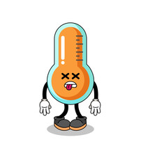 thermometer mascot illustration is dead