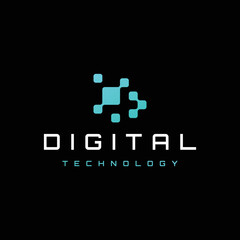 creative digital technology logo design