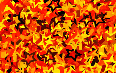 Dark Orange vector texture with beautiful stars.