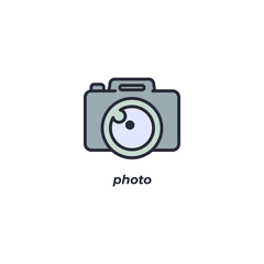 Vector sign of photo symbol is isolated on a white background. icon color editable.