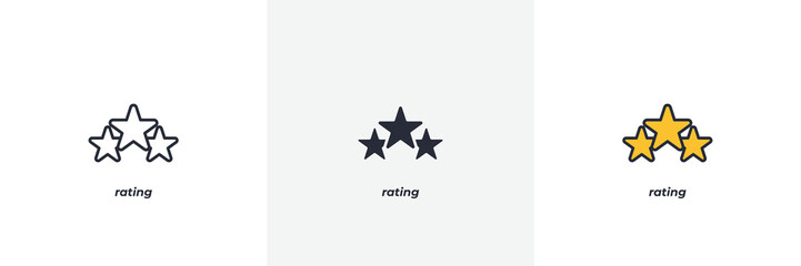 Obraz premium rating icon. Line, solid and filled outline colorful version, outline and filled vector sign. Idea Symbol, logo illustration. Vector graphics