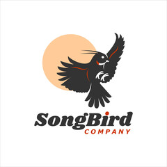 Animal logo design template bird silhouette vector