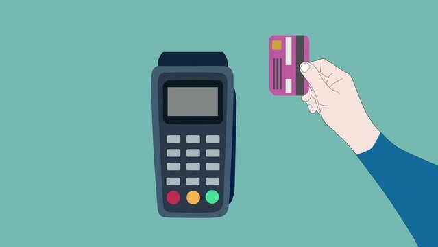 Credit card being swiped to the card reader