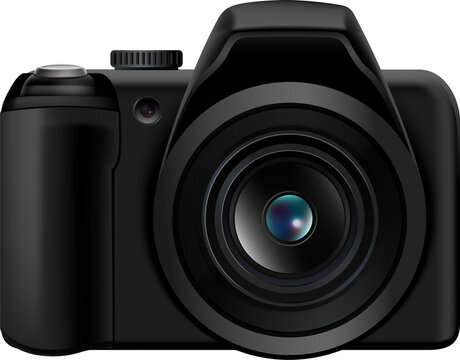Realistic digital camera design image.