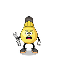 Character Illustration of light bulb with 404 error