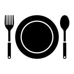 Dishware icon with black style that is suitable for your modern business