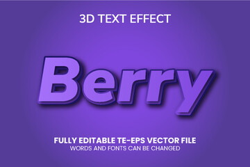 Fototapeta premium Berry 3d vector text effect
