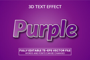 Purple 3d vector text effect