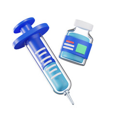 Fototapeta premium Vaccination Injection Medical 3D Illustration
