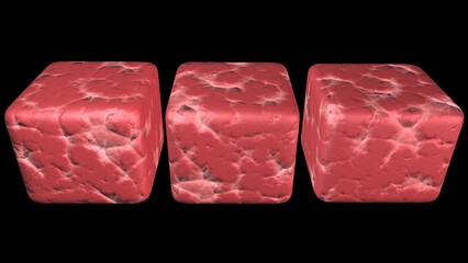 Lab grown meat. Synthetic meat. 3d illustration render