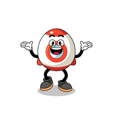 rocket cartoon searching with happy gesture