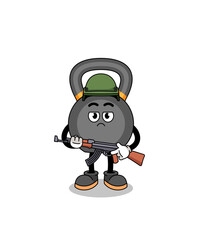 Cartoon of kettlebell soldier