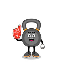 Cartoon mascot of kettlebell number 1 fans