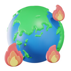 Global Warming Earth Day 3D Illustration
