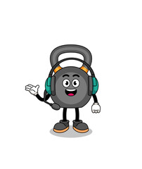 Mascot Illustration of kettlebell as a customer services