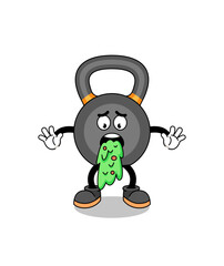 kettlebell mascot cartoon vomiting